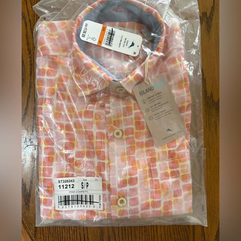 NWT  TOMMY BAHAMA PINK CONFETTI Shirt Size S  $138